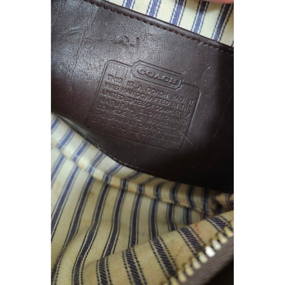 Vintage Coach Leather Cosmetic Pouch Brown Zip Clutch USA Made Classic Minimal - Picture 8 of 12